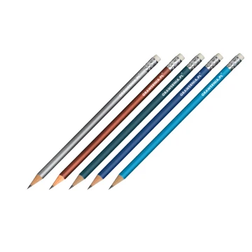Ołówki drewniane z gumką z grawerem lub nadrukiem UV - Metalic - OW002