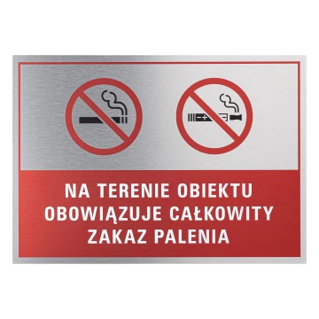 Tabliczka zakaz palenia - nadruk UV - dibond szczotkowany - wym. 420x297mm - Z023