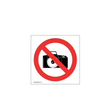 Zakaz fotografowania - wym. 120x120mm - PVC - kolorowy druk UV - TAB202