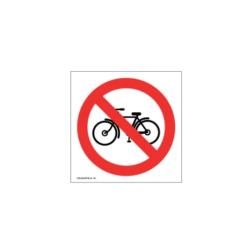 Zakaz jazdy na rowerze - wym. 120x120mm - PVC - kolorowy druk UV - TAB207a
