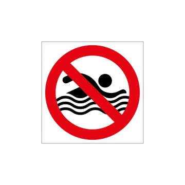 Zakaz kąpieli - tabliczka na basen lub kąpielisko wym. 420x420mm - PVC - kolorowy druk UV - TAB225
