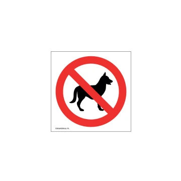 Zakaz wprowadzania psów - wym. 120x120mm - PVC - kolorowy druk UV - TAB205