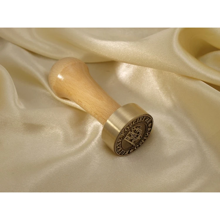 Stempel z mosiądzu 38mm głębokość graweru około 0,7mm