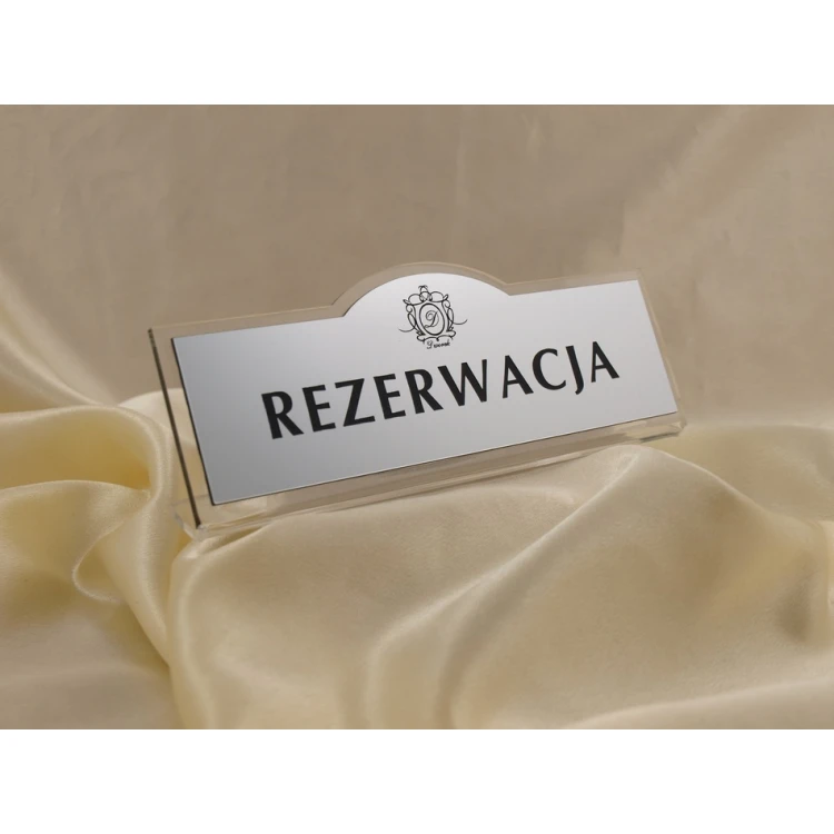 Rezerwacja - stojaki na stoliki 180x67mm SILVER - REZ002