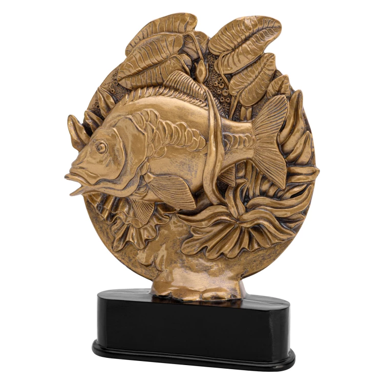 Statuetka Złota Ryba - odlewana z Twoim grawerem - wys. 28 cm - FOL072