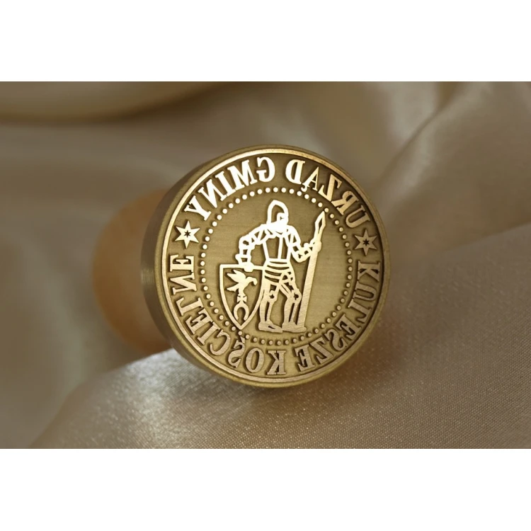Stempel z mosiądzu 38mm głębokość graweru około 0,7mm