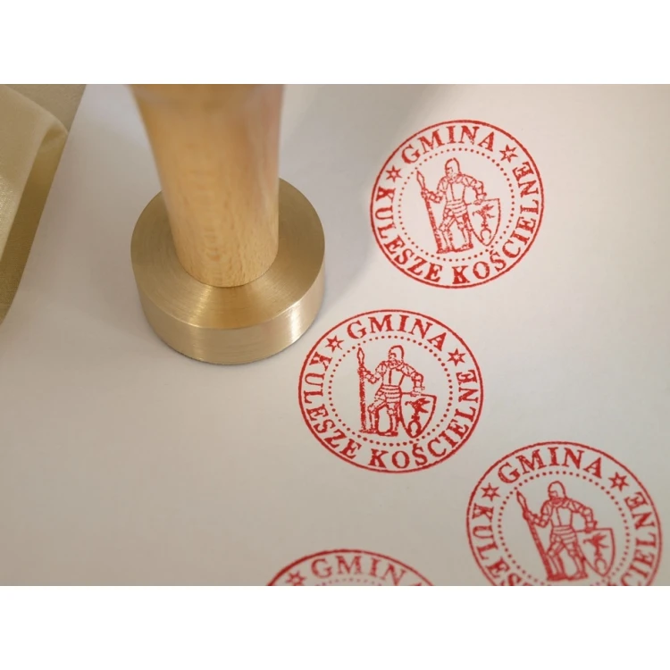 Stempel z mosiądzu 38mm głębokość graweru około 0,7mm
