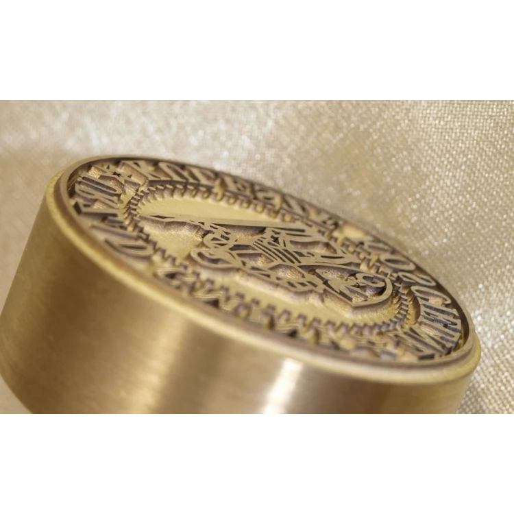Stempel z mosiądzu 38mm głębokość graweru około 0,7mm