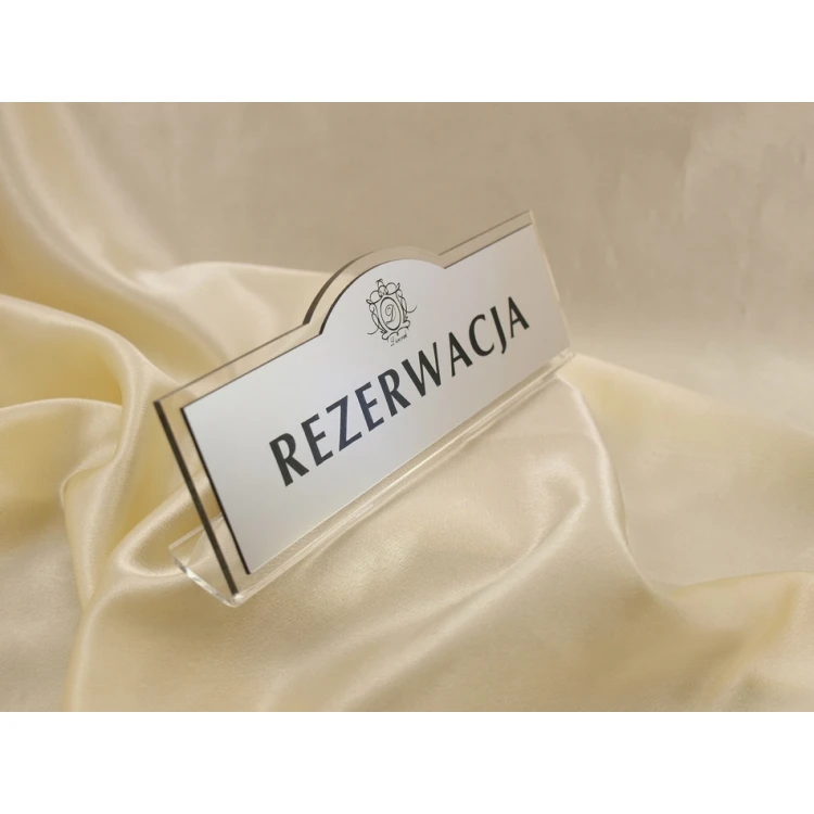Rezerwacja - stojaki na stoliki 180x67mm SILVER - REZ002