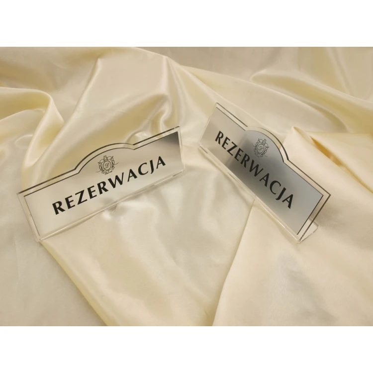 Rezerwacja - stojaki na stoliki 180x67mm SILVER - REZ002