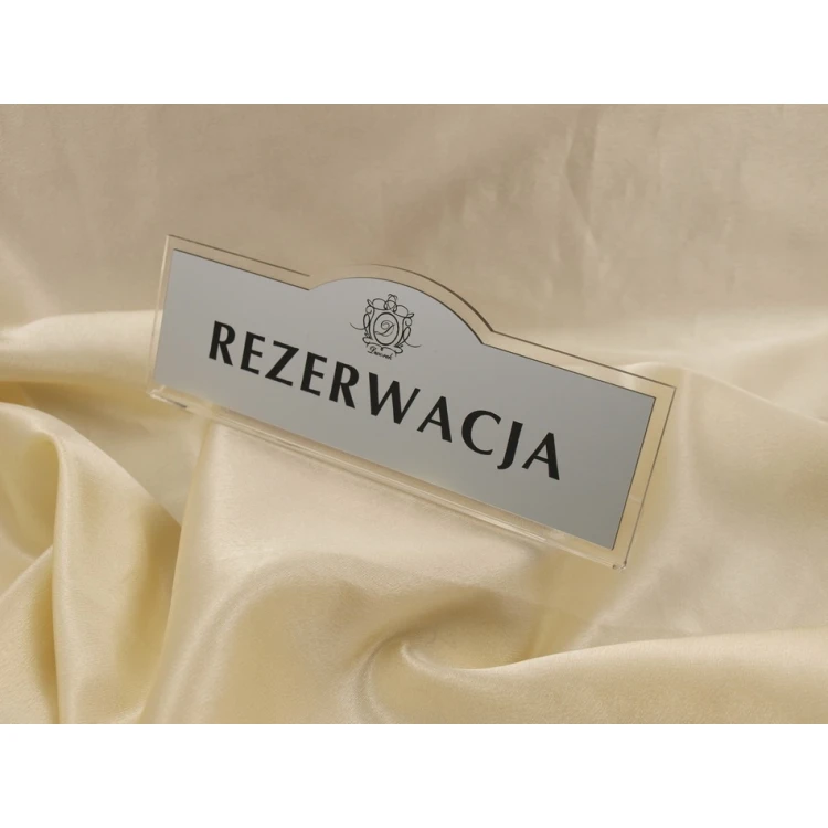 Rezerwacja - stojaki na stoliki 180x67mm SILVER - REZ002