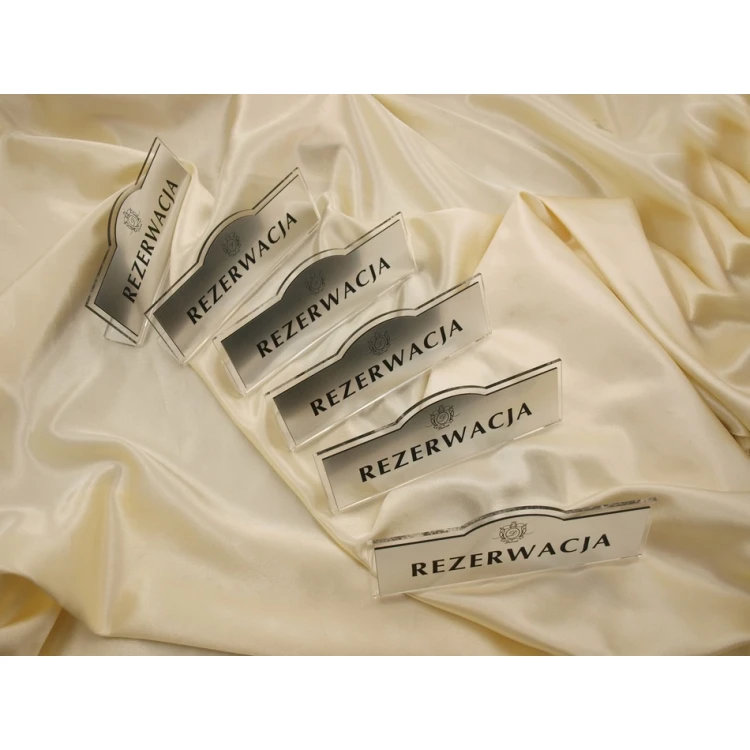 Rezerwacja - stojaki na stoliki 180x67mm SILVER - REZ002