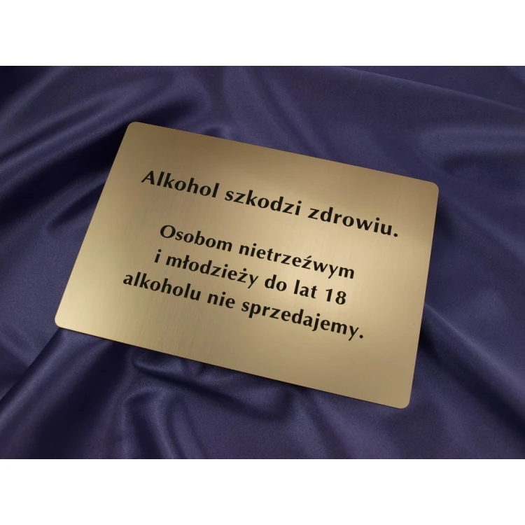 Alkohol szkodzi zdrowiu - tabliczka A4 (297x210mm)