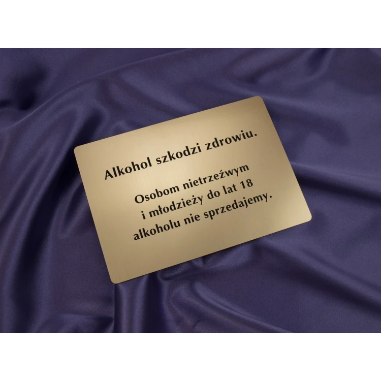 Alkohol szkodzi zdrowiu - tabliczka A4 (297x210mm)