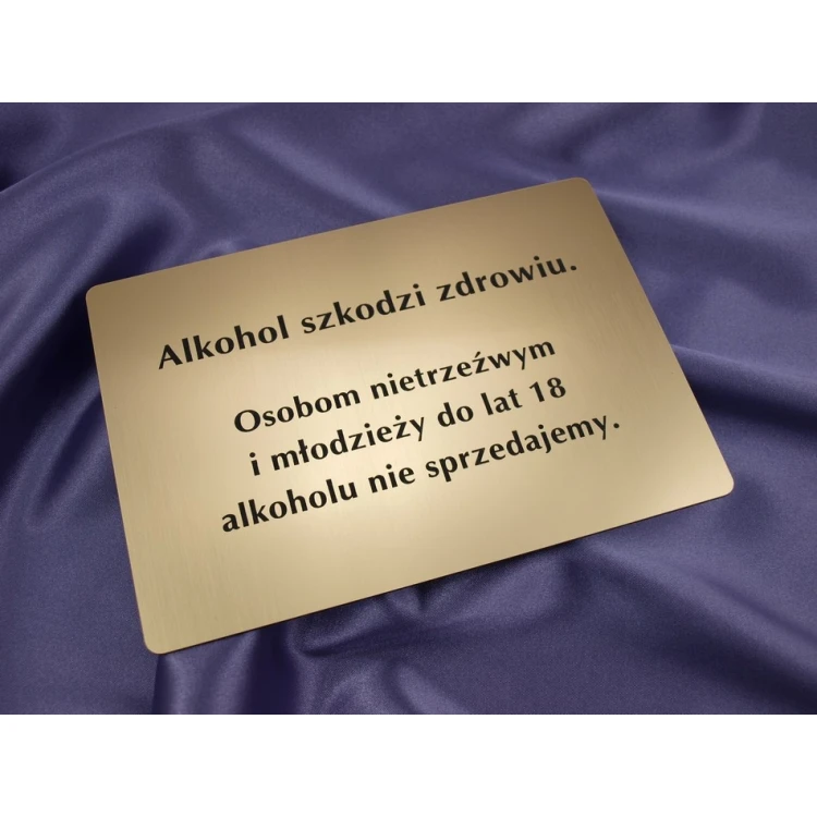 Alkohol szkodzi zdrowiu - tabliczka A4 (297x210mm)