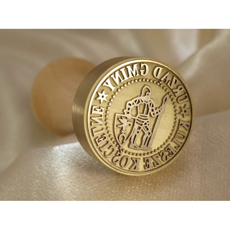 Stempel z mosiądzu 38mm głębokość graweru około 0,7mm