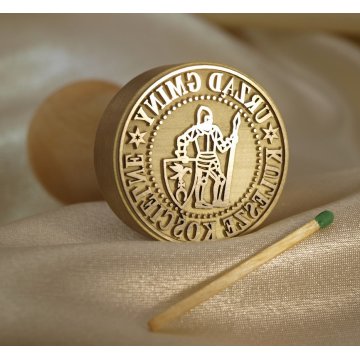 Stempel z mosiądzu 38mm głębokość graweru około 0,7mm