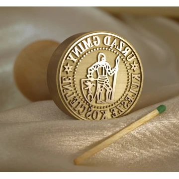 Stempel z mosiądzu 38mm głębokość graweru około 0,7mm
