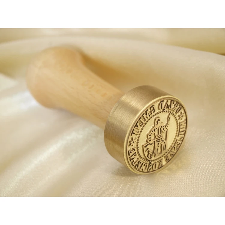 Stempel z mosiądzu 38mm głębokość graweru około 0,7mm