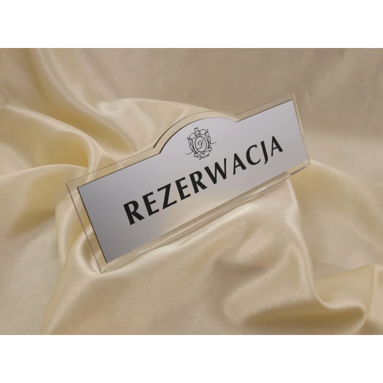 Rezerwacja - stojaki na stoliki 180x67mm SILVER - REZ002