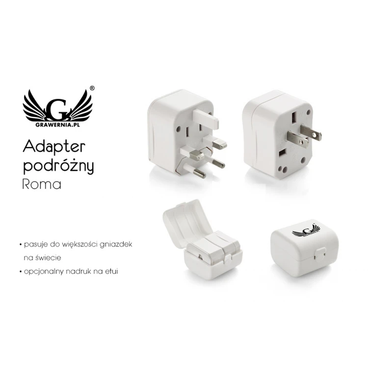 Adapter podróżny Roma w etui - dowolny nadruk UV - BP90