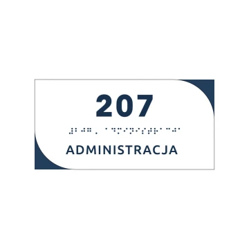Administracja - tabliczka z dibondu z pismem Braille'a - wym. 200x100mm - MONO - TAB298