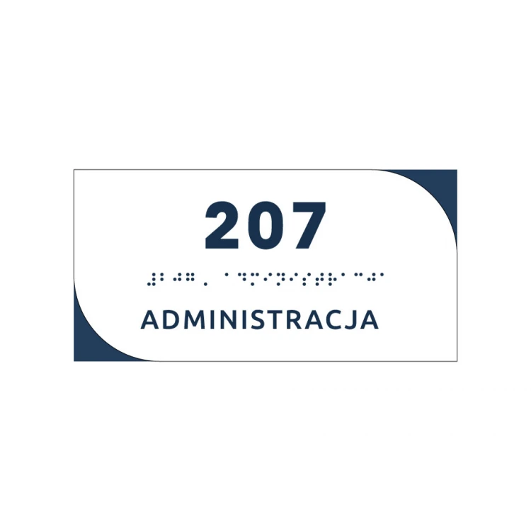 Administracja - tabliczka z dibondu z pismem Braille'a - wym. 200x100mm - MONO - TAB298