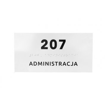 Administracja - tabliczka z pismem Braille'a - wym. 200x100mm - PCW twarde - SIMPLE - TAB339