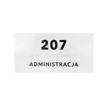 Administracja - tabliczka z pismem Braille'a - wym. 200x100mm - PCW twarde - SIMPLE - TAB339