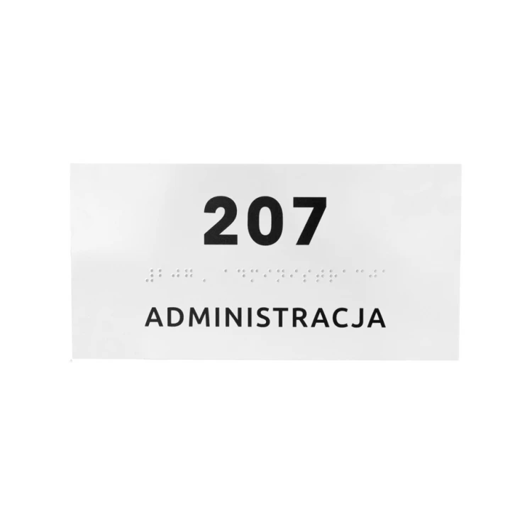 Administracja - tabliczka z pismem Braille'a - wym. 200x100mm - PCW twarde - SIMPLE - TAB339