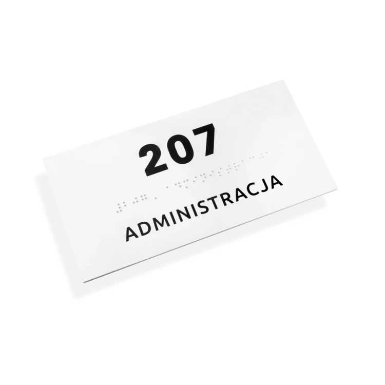 Administracja - tabliczka z pismem Braille'a - wym. 200x100mm - PCW twarde - SIMPLE - TAB339