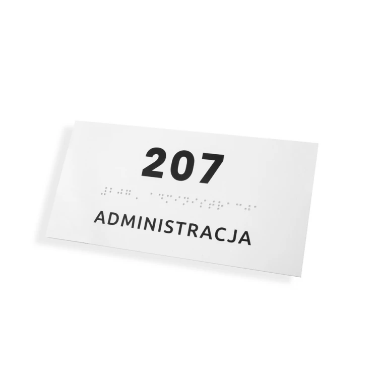 Administracja - tabliczka z pismem Braille'a - wym. 200x100mm - PCW twarde - SIMPLE - TAB339