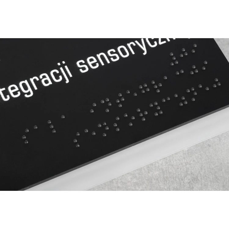Administracja - tabliczka z pismem Braille'a - akryl szroniony i czarna ADA wym. 200x75mm - NORD - TAB322