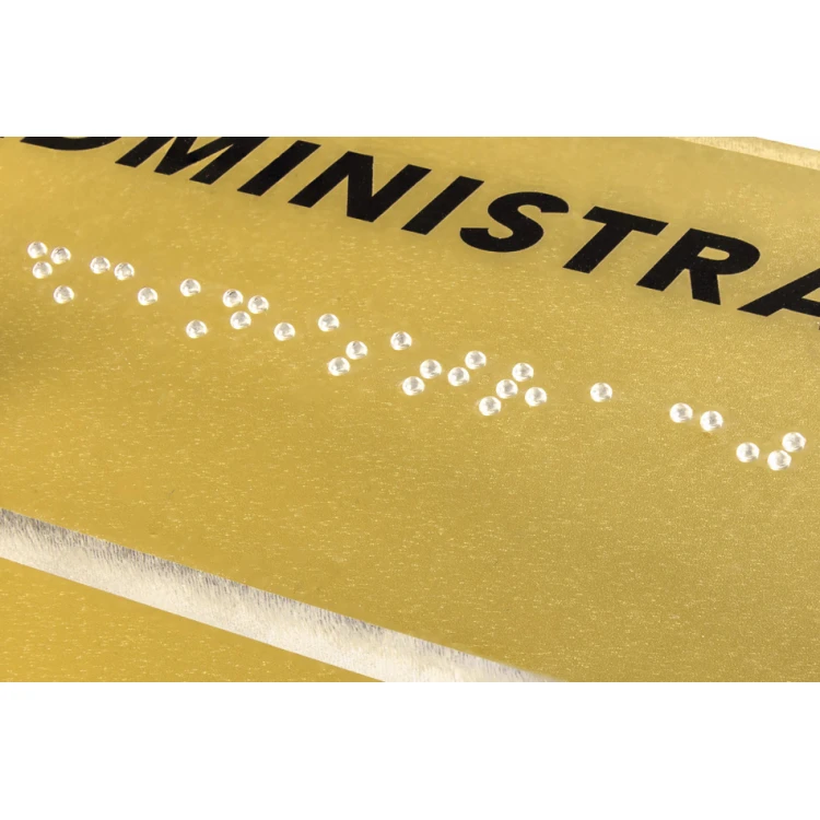 Administracja - tabliczka z plexi z pismem Braille'a na dystansach - wym. 160x75mm - TAB271