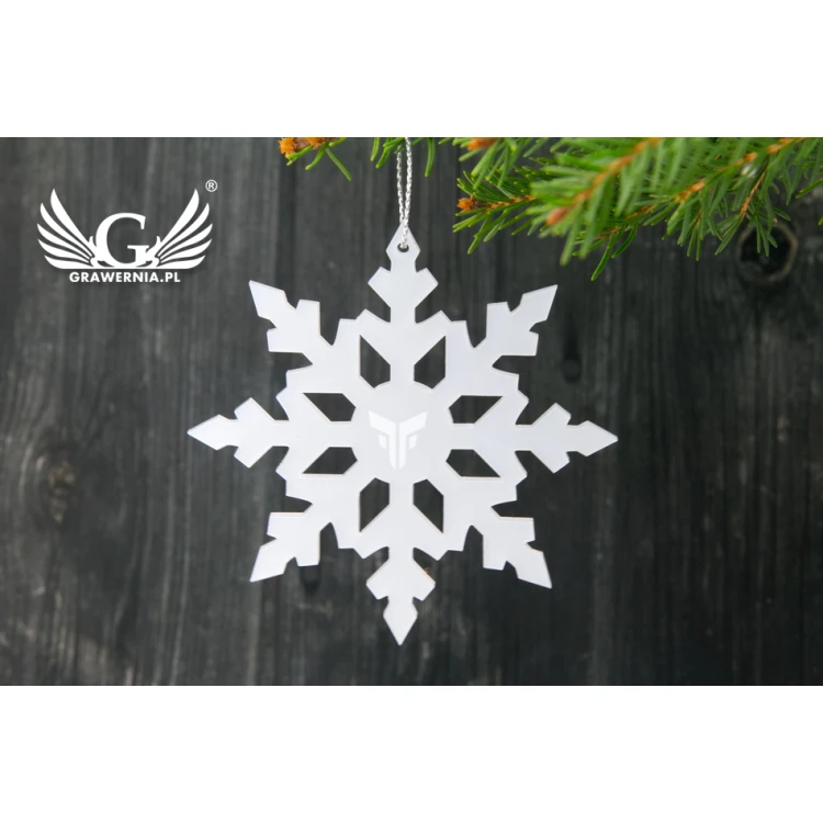 Szronione ozdoby z dowolnym nadrukiem UV - wym. 80x80mm - śnieżynka - BDR013