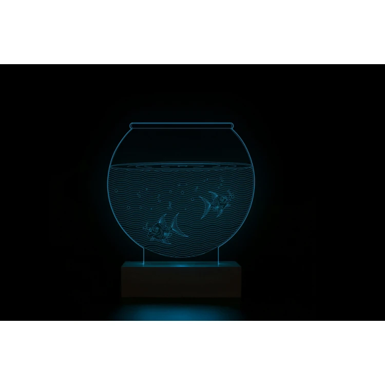 Akwarium - Lampa 3D LED RGB sterowana z pilota - L3D012