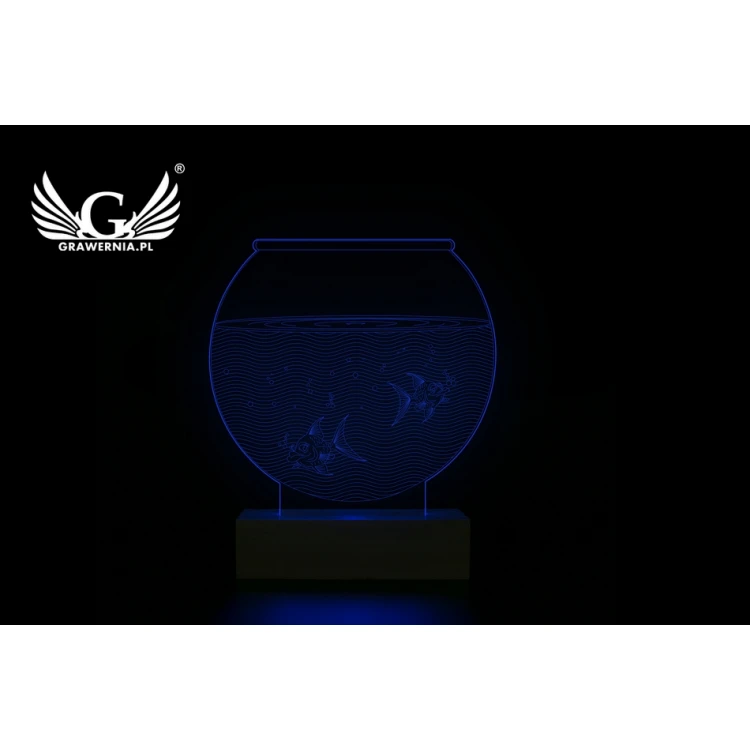 Akwarium - Lampa 3D LED RGB sterowana z pilota - L3D012