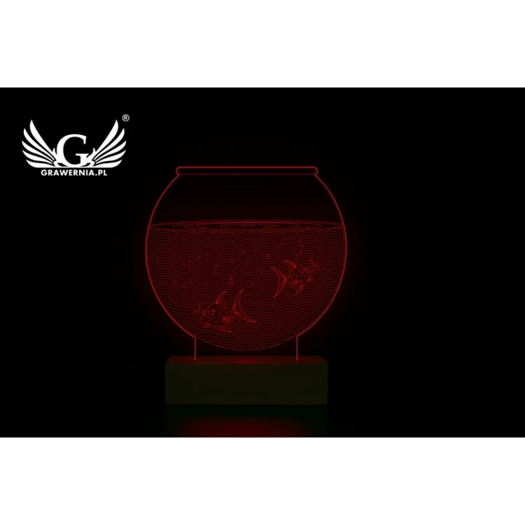 Akwarium - Lampa 3D LED RGB sterowana z pilota - L3D012