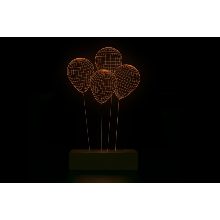 Baloniki - Lampa 3D LED RGB sterowana z pilota - L3D014