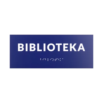 Biblioteka - tabliczka na drzwi lub ścianę z pismem Braille'a - wym. 200x80mm - TAB557