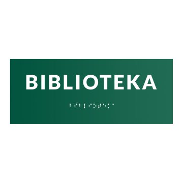 Biblioteka - tabliczka na drzwi lub ścianę z pismem Braille'a - wym. 200x80mm - TAB567