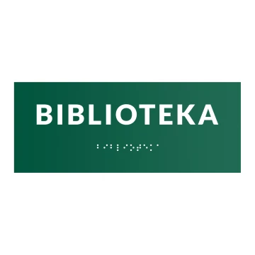 Biblioteka - tabliczka na drzwi lub ścianę z pismem Braille'a - wym. 200x80mm - TAB567