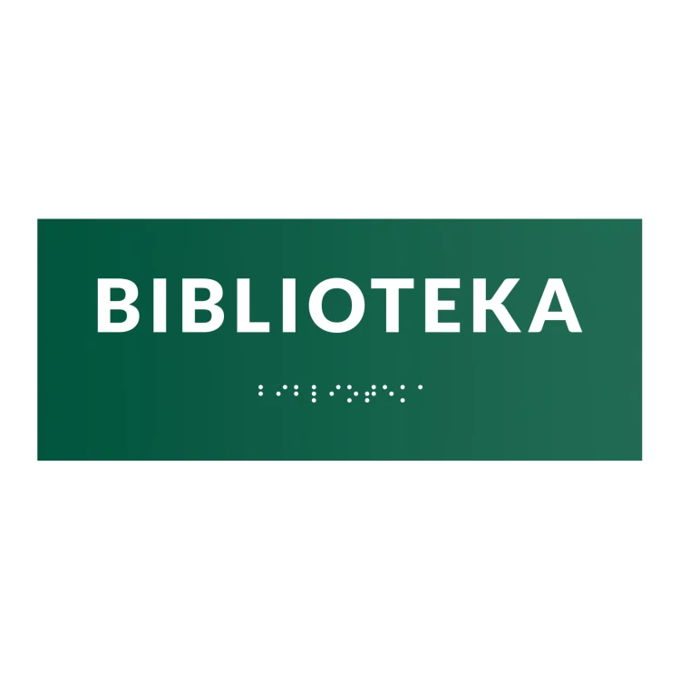 Biblioteka - tabliczka na drzwi lub ścianę z pismem Braille'a - wym. 200x80mm - TAB567