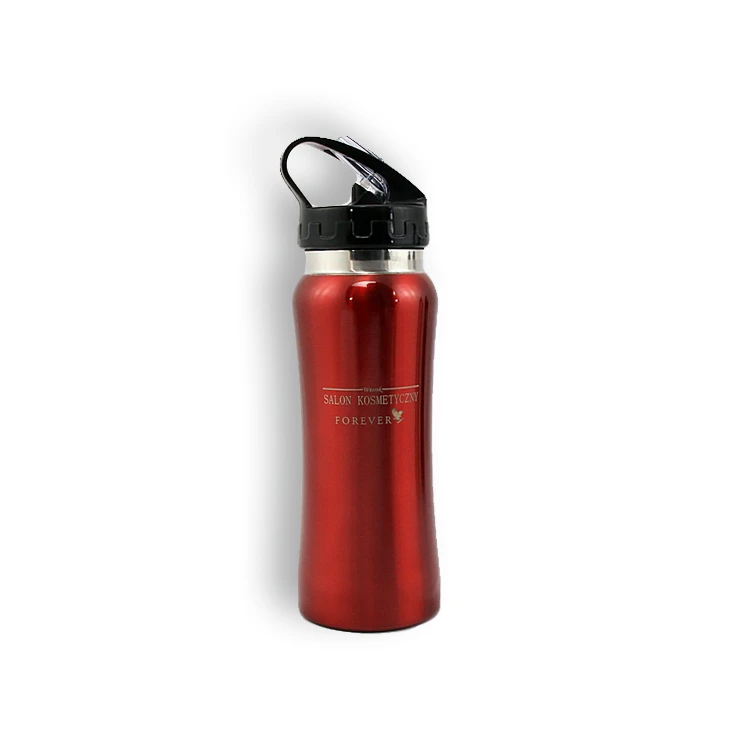 Bidon sportowy 550 ml - stalowy - kolor czerwony