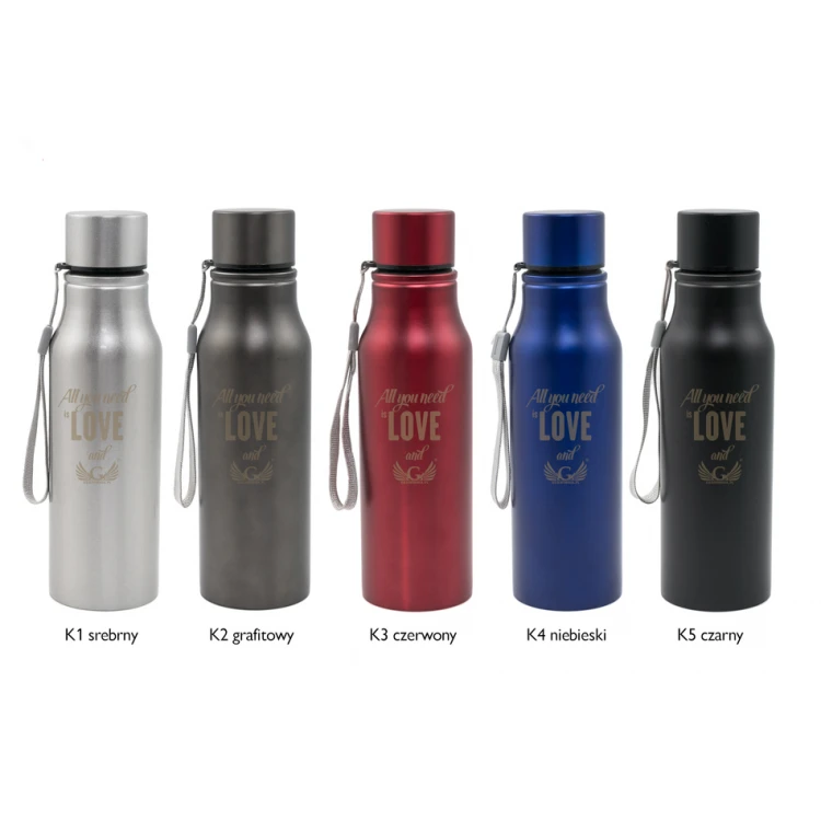 Bidon stalowy z grawerem - Kimo - poj. 700ml - BID006