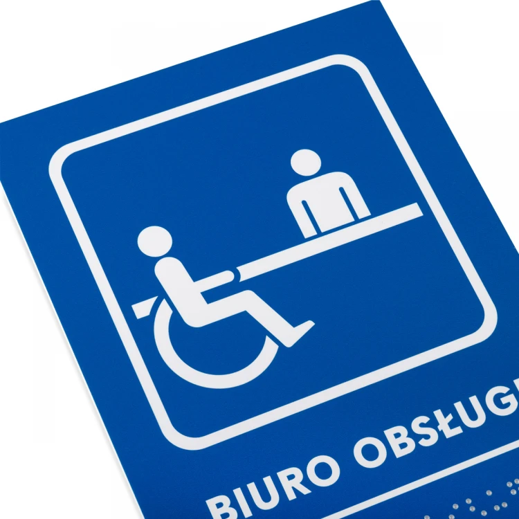 Biuro obsługi - tabliczka z pismem Braille - wym. 140x190mm - PCW twarde - TAB480