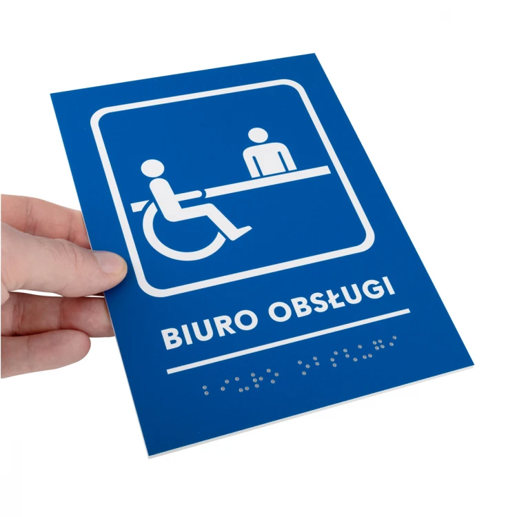 Biuro obsługi - tabliczka z pismem Braille - wym. 140x190mm - PCW twarde - TAB480