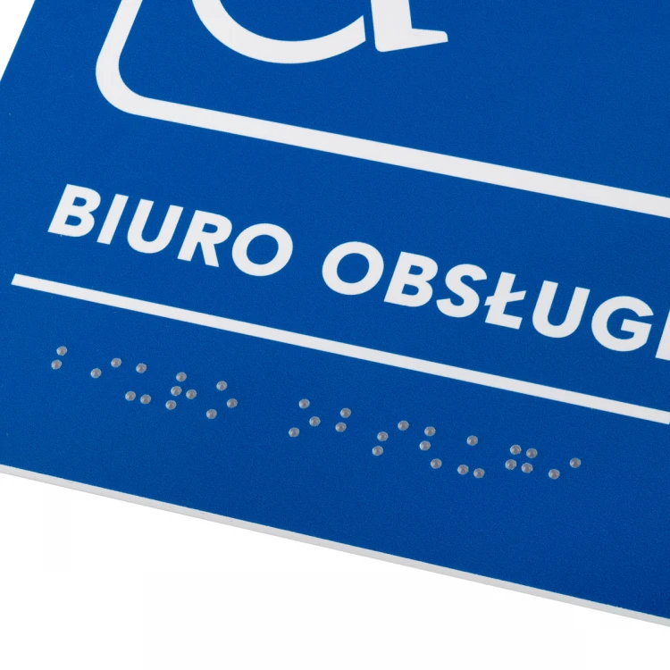 Biuro obsługi - tabliczka z pismem Braille - wym. 140x190mm - PCW twarde - TAB480