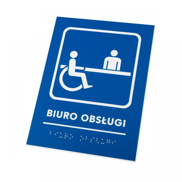Biuro obsługi - tabliczka z pismem Braille - wym. 140x190mm - PCW twarde - TAB480