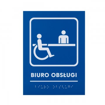 Biuro obsługi - tabliczka z pismem Braille - wym. 140x190mm - PCW twarde - TAB480